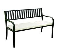 NXNONEPD Park Terrace Bench Banc de Loisirs en Plein air, Fonte à l'épreuve des intempéries avec Coussin, Banc de 2-3 sièges avec Dossier et accoudoirs (C)