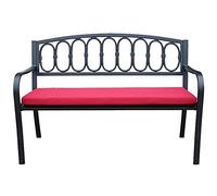 NXNONEPD Park Terrace Bench Banc de Loisirs en Plein air, Fonte à l'épreuve des intempéries avec Coussin, Banc de 2-3 sièges avec Dossier et accoudoirs (C)