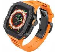 NXNONEPD Premium Carbon Fiber Watch Case Rubber Band，For Ultra 2 49mm Series Replacement，Men Watch Case Straps Clasp Mod Kit，For Iwatch Series 49mm Accessories