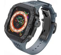NXNONEPD Premium Carbon Fiber Watch Case Rubber Band，For Ultra 2 49mm Series Replacement，Men Watch Case Straps Clasp Mod Kit，For Iwatch Series 49mm Accessories