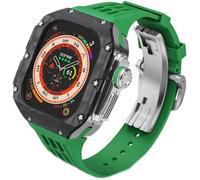 NXNONEPD Premium Carbon Fiber Watch Case Rubber Band，For Ultra 2 49mm Series Replacement，Men Watch Case Straps Clasp Mod Kit，For Iwatch Series 49mm Accessories