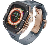 NXNONEPD Premium Carbon Fiber Watch Case Rubber Band，For Ultra 2 49mm Series Replacement，Men Watch Case Straps Clasp Mod Kit，For Iwatch Series 49mm Accessories
