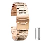 NXNONEPD Sangle de montre 18 mm 20 mm 22 mm 24 mm or/rose or/bleu en acier en acier inoxydable fermoir pliant avec sécurité avec barres de ressort un bracelet unisexe