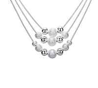 NXNONEPD Silver Silver Silver Three Chain de serpent Collier pendentif lisse mat pour les femmes bijoux de fiançailles de mariage