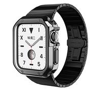 NXNONEPD Stainless Steel Strap+Case for Watch 7 6 Se 5 4 3 2 40Mm 44Mm 38Mm 42Mm Band Metal Bumper Frame Cover/Gold/42Mm