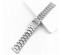 NXNONEPD Stainless Steel Watch Strap Watch Wrist Band Silver Color Metal Watch Strap with Folding Clasp for Men Women 12/14/16/18/20/22mm Bracelet (Band Width: 16mm)