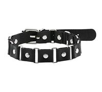 NXNONEPD Tour de cou en cuir pour femmes, tour de cou Steampunk pour les femmes avec un tour de cou réglable à cercle carré pour les femmes 47 cm