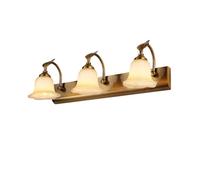 NXNONEPD Vintage Bronze Vanity Lights Over Mirror Farmhouse Wall Sconce Rustic Bathroom Wall Lamp with Cream White Glass Shade(4-Head)