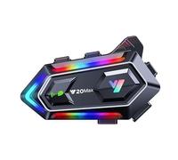 NXPGKEA Motorcycle Helmet Speakers, Waterproof Motorbike Helmet Intercom Communication System Bluetooth Headset Helmet Headphone Hi-FI/IPX6 All Helmet 1000mAh 300m Music Sharing GPS with Soft Mic RGB