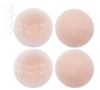 NXPUXP 2 Paires Cache-tétons,Cache-tétons Adhésifs Réutilisables en Silicone Doux,Cache Teton Femme,Autocollants Invisibles et Imperméables pour Tétons(8 cm A8)