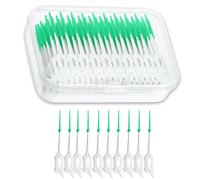 NXPUXP 200 Pcs Brossettes Interdentaires,Doppelseitige Silikonbürste Interdentalbürste,Cure-dents Interdentaires,Outils de Nettoyage des Dents (Vert)