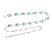 NXPUXP Ceinture Concho en Métal Occidental,Chaîne Concho Cowgirl,Chaîne de Taille Réglable Pour Femme,Convient aux Robes,Jeans,Costumes(YL-Bleu)
