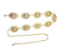 NXPUXP Ceinture Concho en Métal Occidental,Chaîne Concho Cowgirl,Chaîne de Taille Réglable Pour Femme,Convient aux Robes,Jeans,Costumes(YL-DHJ)