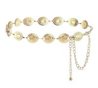 NXPUXP Ceinture Concho en Métal Occidental,Chaîne Concho Cowgirl,Chaîne de Taille Réglable Pour Femme,Convient aux Robes,Jeans,Costumes(Or-2025)