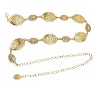 NXPUXP Ceinture Concho en Métal Occidental,Chaîne Concho Cowgirl,Chaîne de Taille Réglable Pour Femme,Convient aux Robes,Jeans,Costumes(YL-FGJ)