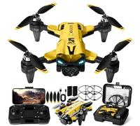 NXPZ Drône Avec Caméra 4K, Drône Pliable, Drone Quadricoptère FPV WiFi Télécommandé, Mode sans Tête, Maintien d'Altitude, 360°Flips, Selfie par Geste, Cadeau Pour Enfants Ou Débutants, 2 Batteries