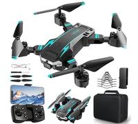 NXPZ Drone avec Double Caméra HD pour Débutants, Drone Enfant Pliable, Décollage/Atterrissage à Un Bouton, Mode Sans Tête, Vol en Trajectoire, pour Enfants ou Débutants, 2 Batteries