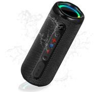 NXPZ Enceinte Bluetooth 5.3 Portable Étanche IPX7, 20H Autonomie, 24W Bass Puissant et Son Surround 360°, Haut-Parleur sans Fil pour Extérieur, Fête, Voyage, Noir