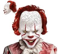 NXPZ Pennywise Masque de Clown Effrayant Halloween, Masque de Clown en Latex, Accessoire de Décoration de Fête, pour Enfants et Adultes Jeu de Rôle (Style un, Terrifiant)