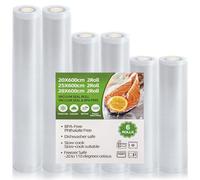 NXPZ Rouleau Sous Vide Alimentaire, 6 Packs (28/25/20 x 600 cm), Sac Sous Vide Sans BPA, Compatible Avec Toutes Machines Sous Vide, Résistant à la Déchirure, Idéal Pour Conservation des Aliments