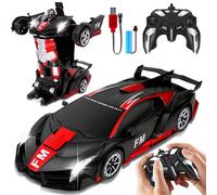 NXPZ Voiture Télécommandée Enfant, Jouet 2 en 1 Transformable Voiture Robot, Véhicule Téléguidée Radiocommandé avec LED, pour Filles et Garçons de 3 à 12 Ans, Cadeau de Noël et Anniversaire