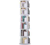 NXSLONE Bibliothèque Rotative,Bibliothèque pivotante Bibliothèque rotative Blanche à Affichage créatif à 360 degrés, présentoir multimédia, Tour for Salon et Chambre à Coucher(51 * 190cm)