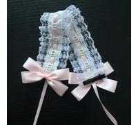 NXSLONE Lolita Coiffe, Bandeau Lolita, Accessoires, Cerceau à Cheveux, Dentelle Douce Kawaii Lolita Ruban Arc Bandeaux Dame Couvre-Chef Loli Bandeau foncé Bandeau Cheveux Accessoires 2 pièces(3)