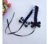 NXSLONE Lolita Coiffe, Bandeau Lolita, Accessoires, Cerceau à Cheveux, Dentelle Douce Kawaii Lolita Ruban Arc Bandeaux Dame Couvre-Chef Loli Bandeau foncé Bandeau Cheveux Accessoires 2 pièces(6)