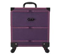 NXSLONE Valise de Maquillage,Mallette Cosmétique, Trousse de Maquillage à roulettes, très Grande capacité, verrouillable, poignée en métal, roulettes universelles à 360°(Purple)