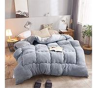NXSP Couette en Velours De Laine d'agneau en Coton, Épaisse et Chaude en Hiver, Anti-poussière et Anti-Allergique au Printemps et en Automne (Grey, 180X220cm -3kg)