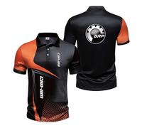 NXTBHDCW Polos Imprimés en 3D pour Hommes pour C.a.n-a.m Coupe Slim Rugby Manches Mi-Longues Col Souple Chemises De Sport Aux Couleurs Contrastées Boutons-ZongS||XL