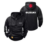 NXTBHDCW Sweat À Capuche pour Homme SU.ZU.K.I Sweat-Shirt À Demi-Fermeture Éclair Hauts À Manches Longues Confort Streetwear Vêtements D'extérieur À Capuche -HeiS||3XL