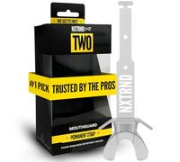 Nxtrnd Two Protège-dents de football, protège-dents de football, protège-dents de football pour jeunes, compatible avec les appareils dentaires, sangle connectée (transparent)