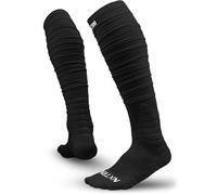 Nxtrnd XTD Chaussettes de football extra longues rembourrées pour homme et garçon, avec nervures, noir, Medium