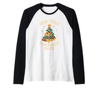 NY Christmas Slice Chemise de Noël Motif Arbre à Pizza Manche Raglan