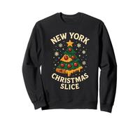 NY Christmas Slice Chemise de Noël Motif Arbre à Pizza Sweatshirt