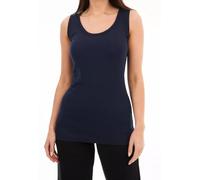 NY Deluxe Edition Débardeur uni côtelé 100 % coton pour femme Grande taille Taille 44-56, bleu marine, 50 plus