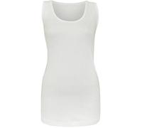 NY Deluxe Edition Débardeur uni côtelé 100% coton pour femme, grande taille, vêtement d'été décontracté, taille UK 16-28 (blanc, 18)