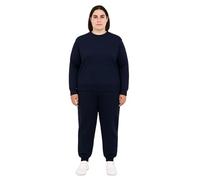 NY Deluxe Edition - Ensemble de loisirs en sur-mesure pour femmes en 2 pièces - Sweatshirt et pantalon de jogging - Grandes tailles UK 16-28, bleu marine, 48-50 Grande taille