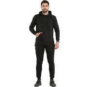 NY Deluxe Edition Ensemble de survêtement à capuche et bas de jogging pour homme (UK, Alpha, XL, Regular, Regular, Noir)