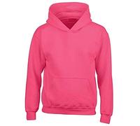 NY Deluxe Edition Sweat à Capuche pour Enfants Filles et garçons - Haut uni - Taille UK 5 à 13 Ans (9/10, Rose Vif)