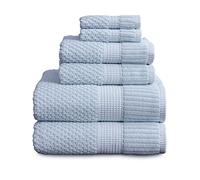 NY Loft Trinity Collection Trinity Lot de 6 Serviettes 100% Coton - Très Douces, absorbantes et à séchage Rapide - 2 Serviettes de Bain, 2 essuie-Mains et 2 débarbouillettes - Coton texturé et