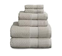 NY Loft Trinity Collection Trinity Lot de 6 Serviettes 100% Coton - Très Douces, absorbantes et à séchage Rapide - 2 Serviettes de Bain, 2 essuie-Mains et 2 débarbouillettes - Coton texturé et