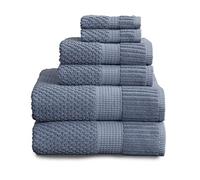NY Loft Trinity Collection Trinity Lot de 6 Serviettes 100% Coton - Très Douces, absorbantes et à séchage Rapide - 2 Serviettes de Bain, 2 essuie-Mains et 2 débarbouillettes - Coton texturé et