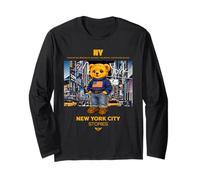 NY Teddy Bear New York City Stories - Cute Bear City Illustr Manche Longue