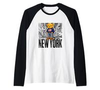 NY Teddy Bear New York City Stories - Cute Bear City Illustr Manche Raglan