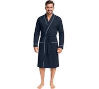 NY Threads Peignoir de bain en coton mélangé pour homme, bleu marine, taille L