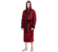 NY Threads Peignoir de bain long à capuche pour homme, en polaire, Small-medium