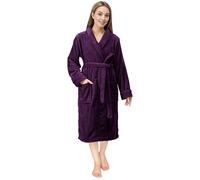 NY Threads Robe de Chambre à Col Châle Pour Femme, Vêtements de Nuit et d'intérieur Doux et Douillets, X-Grand, Prune