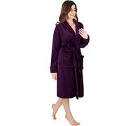 NY Threads Robe de Chambre à Col Châle Pour Femme, Vêtements de Nuit et d'intérieur Doux et Douillets, Medium, Prune